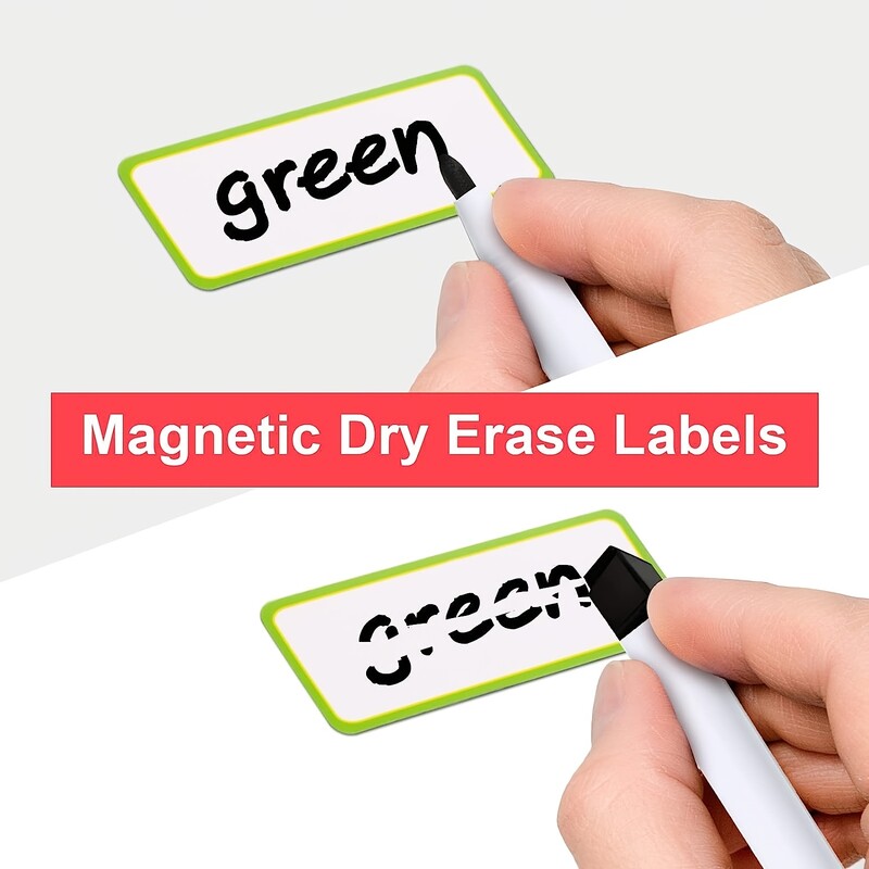 MOHAMM-Ετικέτα ονόματος Magnetic Dry Erase, Επαναχρησιμοποιήσιμο αυτοκόλλητο πιάτου, Ντουλάπι για λευκούς πίνακες, Ψυγείο, Σχολείο, Γραφείο, Σπίτι, 54 τμχ