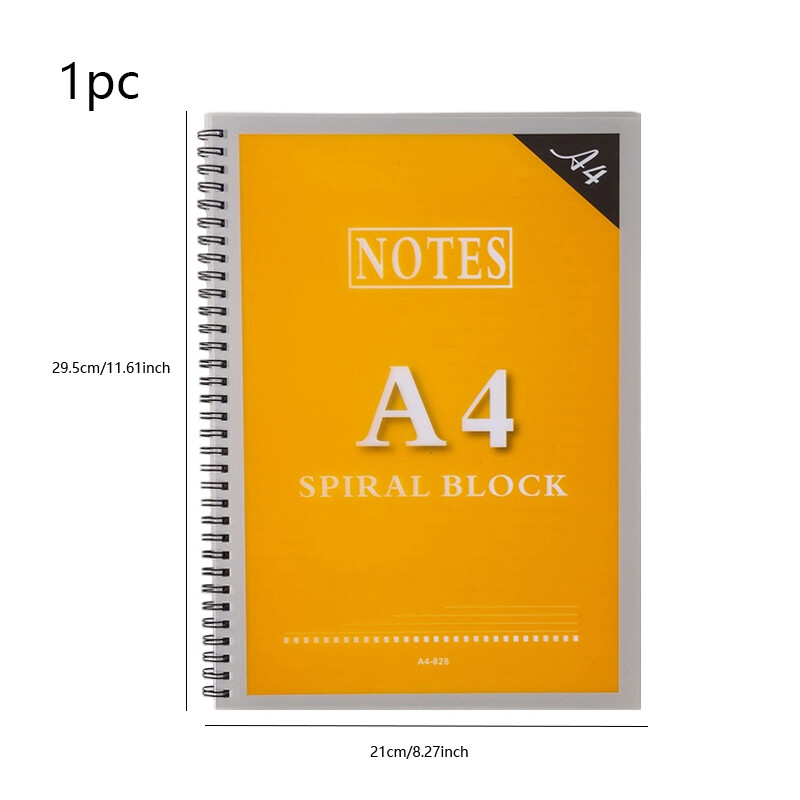 Caiet cu spirală de 68 de coli cu copertă din plastic Dimensiuni A4/A5 Pagini liniate Albastru Verde Galben Roșu Caiet cu spirală