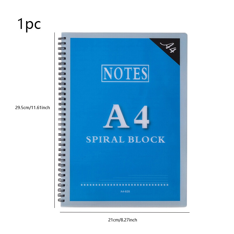 Caiet cu spirală de 68 de coli cu copertă din plastic Dimensiuni A4/A5 Pagini liniate Albastru Verde Galben Roșu Caiet cu spirală