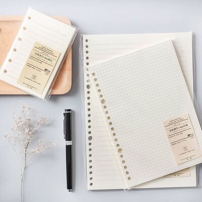 A5 B5 20Holes Loose-Leaf Notebook Refill 60Sheet Spiral Binder Paper Index Inside Page Dot Grid Blank Connell Stationery