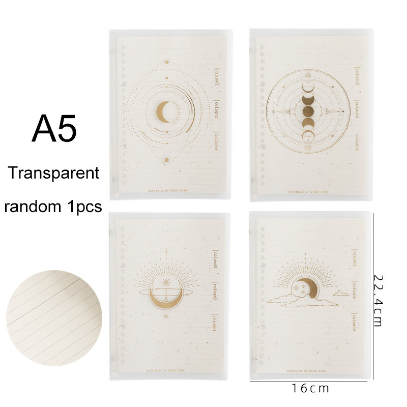 A5 B5 20 rupica za bilježnicu s slobodnim listovima, dopuna za 60 listova, spiralni uvez, papirni indeks, unutarnja stranica, točkasta mreža, prazna Connell dopisnica
