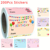 200 de bucăți etichete pentru cadou La mulți ani etichete cu nume etichete autocolant - Crăciun până la etichetă Autocolante pentru cadouri Festival autocolant pentru petrecere