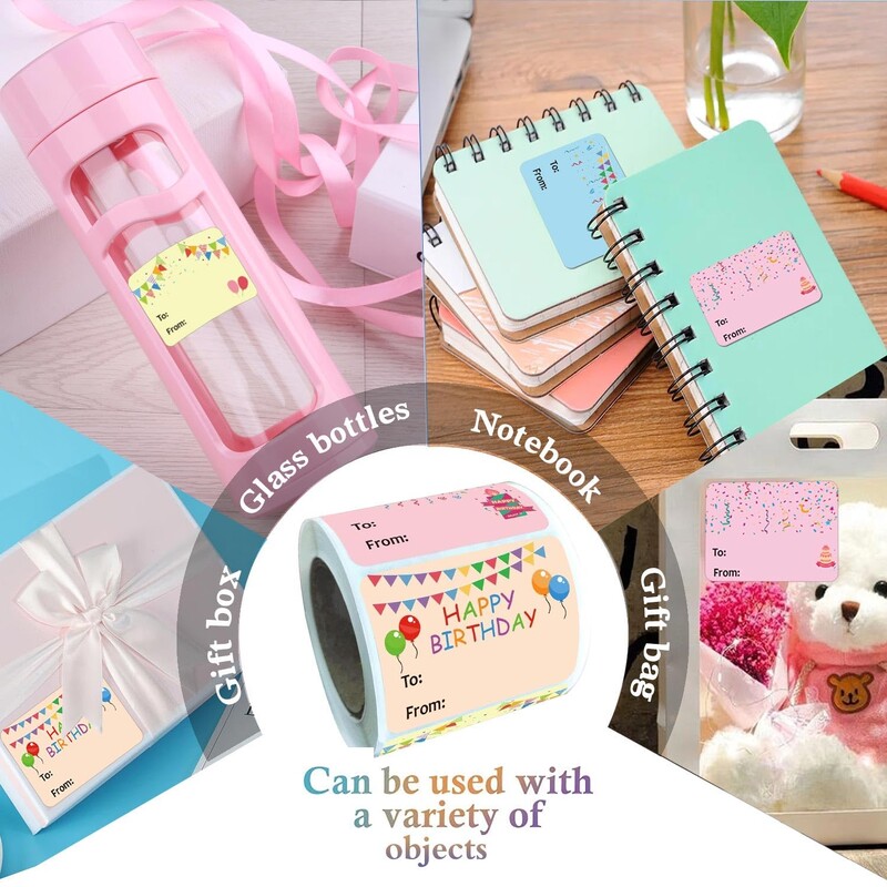 200 de bucăți etichete pentru cadou La mulți ani etichete cu nume etichete autocolant - Crăciun până la etichetă Autocolante pentru cadouri Festival autocolant pentru petrecere