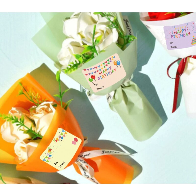 200 de bucăți etichete pentru cadou La mulți ani etichete cu nume etichete autocolant - Crăciun până la etichetă Autocolante pentru cadouri Festival autocolant pentru petrecere