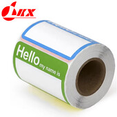 LKX 400Pcs/1Roll Етикети с имена Стикери Hello My Name Is Етикети за офис срещи Училище Начало Декор Изкуство Направи си сам Декорация на стая