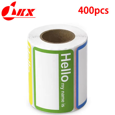 LKX 400Pcs/1Roll Етикети с имена Стикери Hello My Name Is Етикети за офис срещи Училище Начало Декор Изкуство Направи си сам Декорация на стая