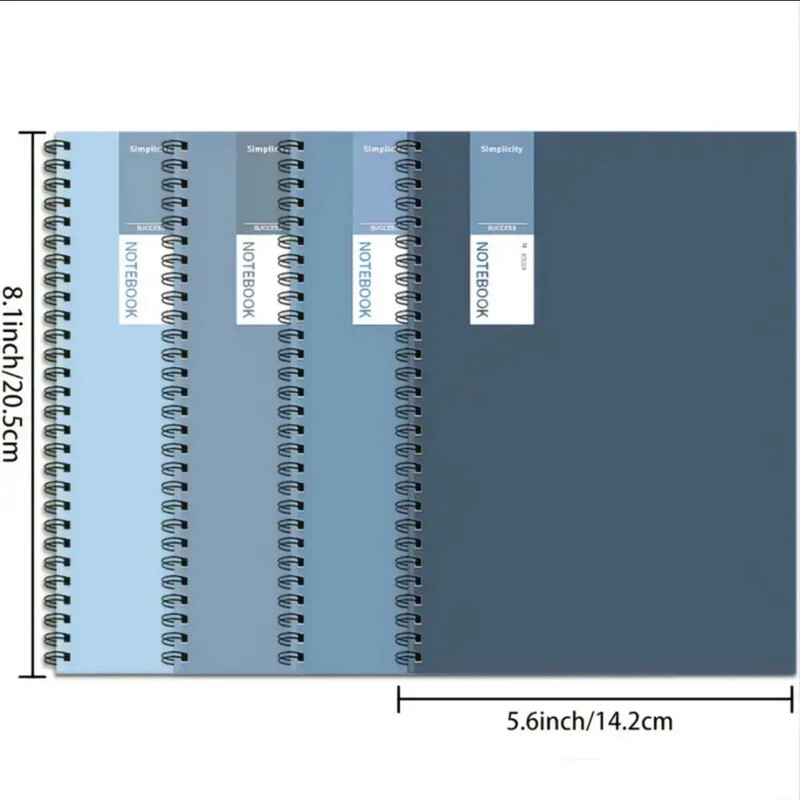 A5, 1 set od 4 komada, po 40 listova, jednostavna plava, bilježnica u zavoju, osnovnoškolci, studenti, za ured, bilježnica