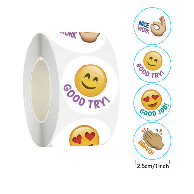 Karštas veido lipdukas Apdovanojimas Animacinis lipdukas Mokytojai Vaikai Padėkos Apvalios fluorescencinės spalvos dėmės Prekės Laimės paskata