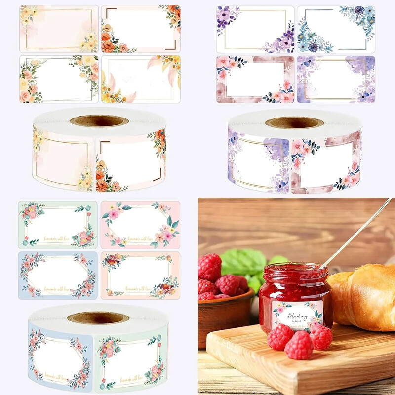 250 komada Naljepnica s naljepnicom s cvijetom Samoljepljive naljepnice Naljepnice za staklenke džema Ukrasna naljepnica za pisanje Naljepnica s pečatom u obliku cvijeta za poklon vrećice
