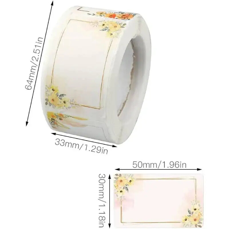 250 komada Naljepnica s naljepnicom s cvijetom Samoljepljive naljepnice Naljepnice za staklenke džema Ukrasna naljepnica za pisanje Naljepnica s pečatom u obliku cvijeta za poklon vrećice