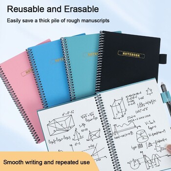 A5 Erasable Notebook Paper Многократно използваем Smart Wirebound Notebook Преносим водоустойчив Notepad Spiral Note Book Дневник