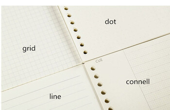 A5 B5 Loose Leaf Notebook Refill 60 Sheets Kawaii Spiral Binder Index Inside Page Dot Grid Blank Connell Stationery