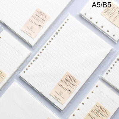 A5 B5 Loose Leaf Notebook Refill 60 Sheets Kawaii Spiral Binder Index Inside Page Dot Grid Blank Connell Stationery