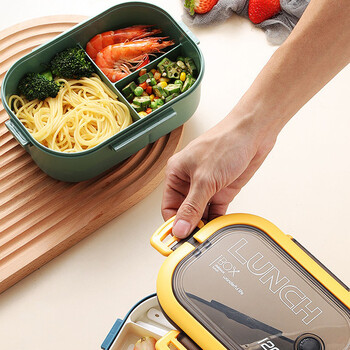 Сладка кутия за обяд за деца, отделения Microwae Bento Lunchbox, деца, деца, училище, къмпинг на открито, пикник, контейнер за храна, преносим