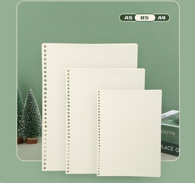 A5 B5 Line Grid 20 Holes Loose-Leaf Notebook Refill Spiral Binder Paper Index Inside Page Dot Grid Blank Connell Stationery