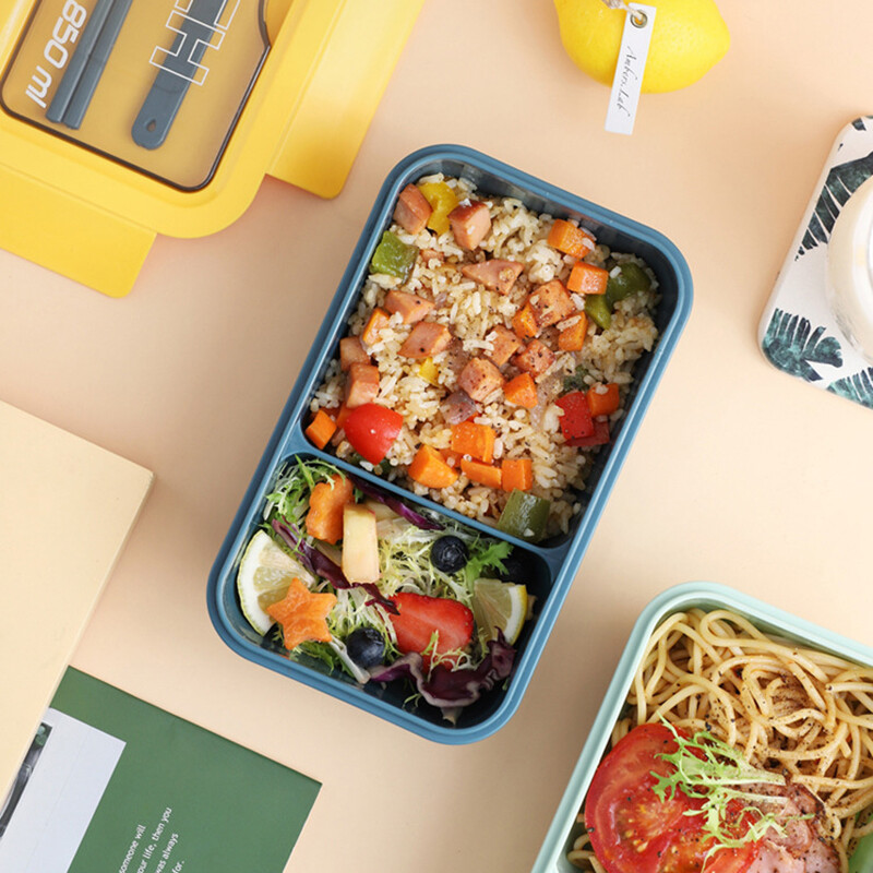 850 ml mikrolaineahjus söögikarp koos lusikaga söögipulkadega sööginõud toidu hoiukonteiner Lastele laste koolikontor mikrolaineahi Bento kast