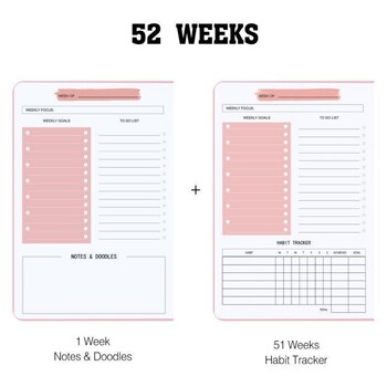 Английски График Weekly Planner52 Weekly Coil Planner Notebook График Дневи и планове за 2024 г. 2025 г. Дневници на корицата на паспорта