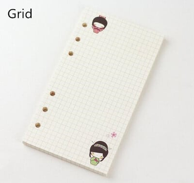 Kawayi A5 A6 Caiet cu frunze libere Reîncărcare Liant în spirală Pagina interioară Săptămânal Lunar To Do Line Dot Grid În interiorul hârtiei Papetarie