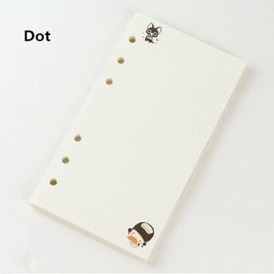 Kawayi A5 A6 Caiet cu frunze libere Reîncărcare Liant în spirală Pagina interioară Săptămânal Lunar To Do Line Dot Grid În interiorul hârtiei Papetarie