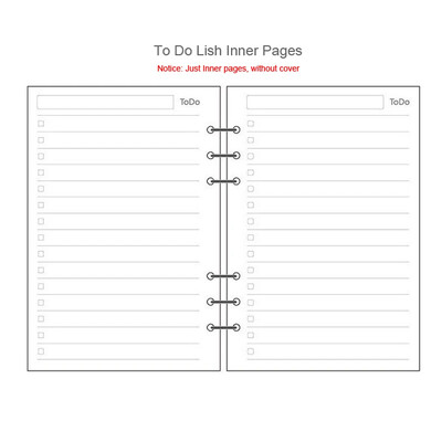 Fromthenoni armas täitepaberi täitematerjal Filofaxi spiraalsele sülearvutile A5 A6 A7 Planner värviline ruudustik tühi ülesannete loendi põhikirjatarbed