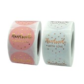 Valge käsitsi valmistatud armastusega kleebised 38 mm roosa küpsetussildiga pulmade tänukleebis peokaunistus ümbriku pitser kirjatarbed