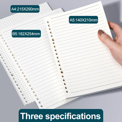 A5 A6 A7 Loose Leaf Notebook Refill 60 Sheets Spiral Binder Εσωτερική σελίδα Εβδομαδιαία Μηνιαία γραμμή με κουκκίδες To Do Line Inside Paper Stationery