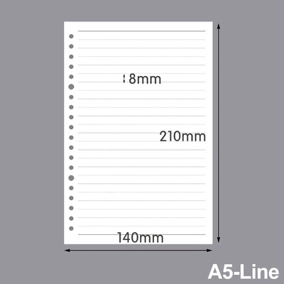 A5 A6 A7 Loose Leaf Notes Refill 60Sheets Spiral Binder Unutarnja stranica Tjedno Mjesečno Obaveze Linija Točka Mreža Unutar Papirnati pribor