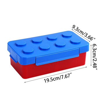Забавни креативни строителни блокове Кутия за обяд Кутия за пикник Детска кутия за салата Кутия за плодове