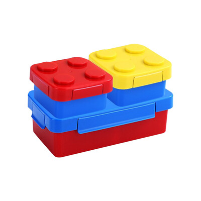 Blocuri de construcție distractive creative Cutie de prânz Picnic copii Cutie de salată Cutie de fructe