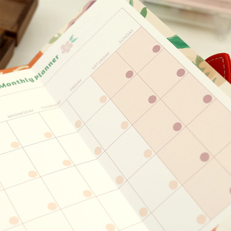 MyPretties Floral Monthly Planner täitepaberid A5 A6 A7 2 volditud täitepaberit 6 auguga köitja korraldaja märkmikupaberid N.468