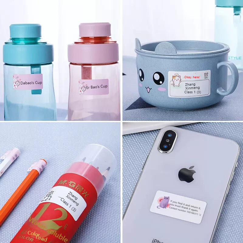 NiiMBOT B1/B21 анимационна цветна хартия за етикети водоустойчив принтер за стикер за етикети за домакински етикети за съхранение мини принтер