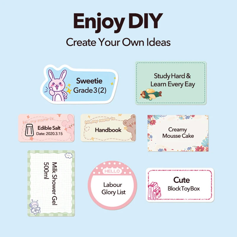 NiiMBOT B1/B21 анимационна цветна хартия за етикети водоустойчив принтер за стикер за етикети за домакински етикети за съхранение мини принтер