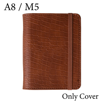 Fromthenon A8 M5 Кожен тефтер с отделни листове Мини джобни бележници с свободни листове Планер за дневници Офис канцеларски материали