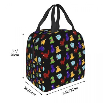 Rain World Downpour Slugcats Τσάντες γεύματος Bento Box Lunch Tote Αδιάβροχες τσάντες για πικνίκ Cooler Thermal Bag for Women Children School