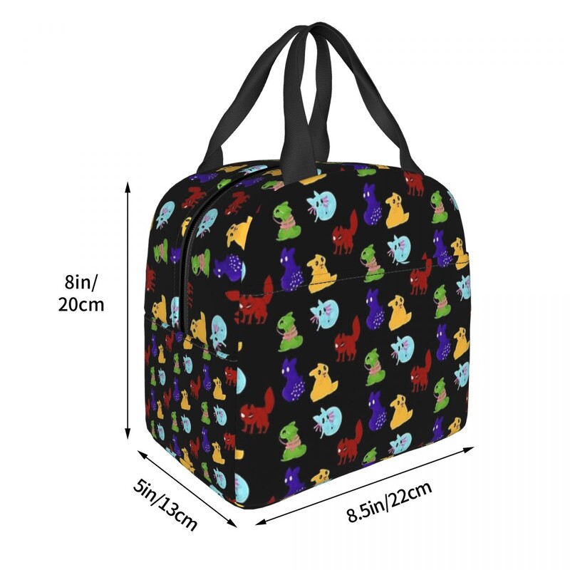 Rain World Downpour Downpour Slugcats Saci de prânz Bento Box Lunch Tote Saci de picnic rezistente la scurgeri Geantă termică Cooler pentru femeie, copii, școală