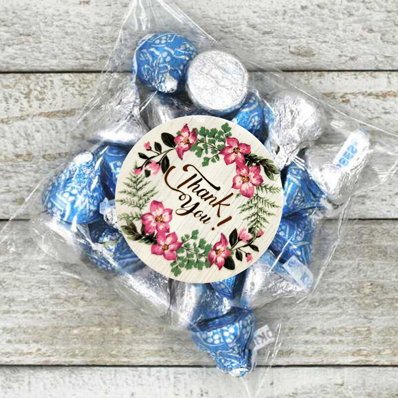 Autocolante cu flori de mulțumire 500 buc Etichete rotunde de 1,5 inci pentru ambalaje de afaceri Ambalaje de cadouri Plicuri sigiliu nunta Baby Shower Party