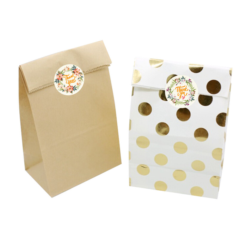 Autocolante cu flori de mulțumire 500 buc Etichete rotunde de 1,5 inci pentru ambalaje de afaceri Ambalaje de cadouri Plicuri sigiliu nunta Baby Shower Party