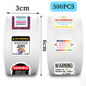 500 τμχ/Roll Cartoon Warn Αυτοκόλλητα γλώσσας Kawaii DIY Pvc Laptop Αυτοκόλλητα Διακόσμηση Αυτοκόλλητο για παιδιά ανταμοιβή Δώρο για κορίτσι παιχνιδιών