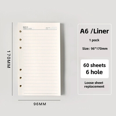 60 listova B5 A5 A6 Loose Leaf Notebook Refill Spiral Binder Unutarnja stranica Grid Line Planer Notepad Papir Školski uredski pribor