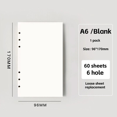 60 listova B5 A5 A6 Loose Leaf Notebook Refill Spiral Binder Unutarnja stranica Grid Line Planer Notepad Papir Školski uredski pribor