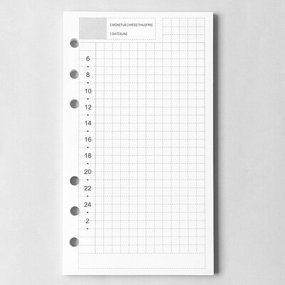 Caiet A5 A6 cu frunze libere Reîncărcare Liant în spirală Jurnal de pagină interioară Planificator lunar săptămânal Lista de activități Linie Dot Grilă în interiorul hârtiei