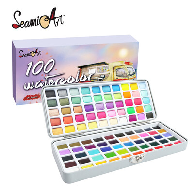 Seamiart 50/72/90/100 jednobojni set akvarelnih boja Basic Neone svjetlucavi akvarelni pigmenti za crtanje pribor za bojenje