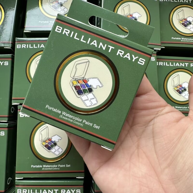 MAIRTINI kelionių akvarelinių dažų rinkinys 9 spalvų mini nešiojama paletė, vientisa akvarelinių dažų piešimo piešimo teptuko meno reikmenys