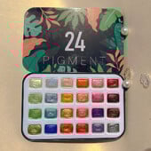 Komplet sjajnih jednobojnih vodenih boja u 24 boje Šarmantna svjetlucava boja za crtanje Svjetlucavi set pigmenata za bojanje za DIY nail art