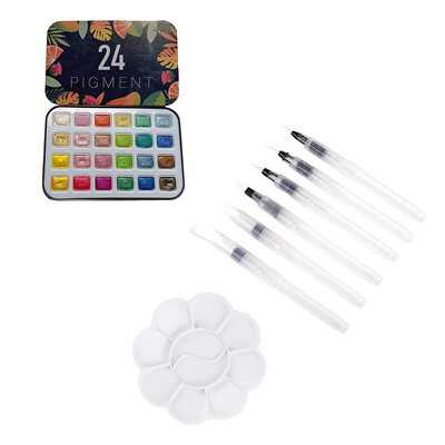 Komplet sjajnih jednobojnih vodenih boja u 24 boje Šarmantna svjetlucava boja za crtanje Svjetlucavi set pigmenata za bojanje za DIY nail art