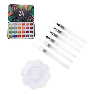 Komplet sjajnih jednobojnih vodenih boja u 24 boje Šarmantna svjetlucava boja za crtanje Svjetlucavi set pigmenata za bojanje za DIY nail art