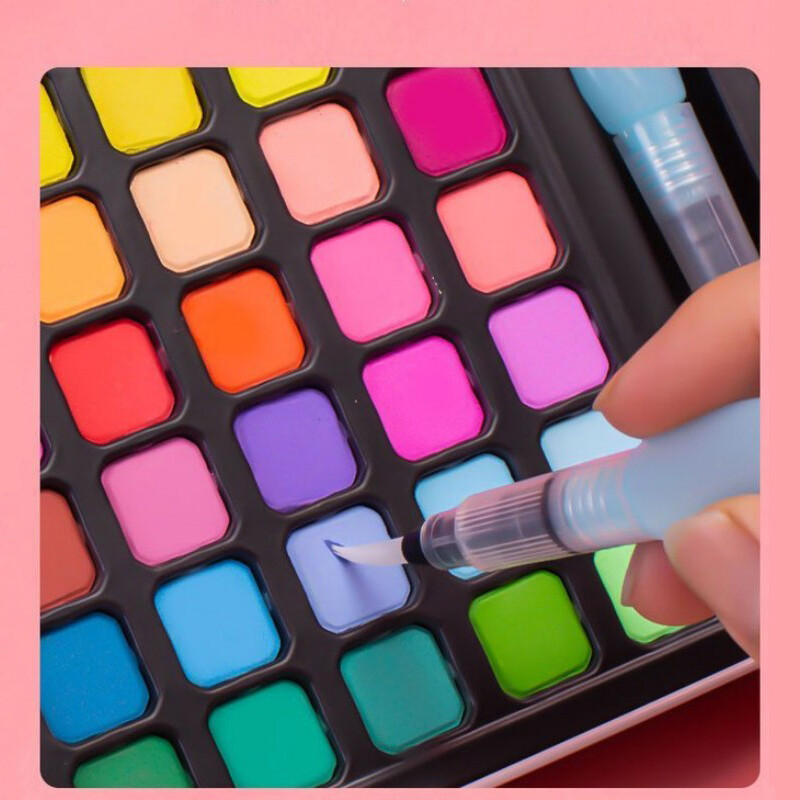 48/60/72 spalvų akvarelinių dažų rinkinys su teptuku Artist Solid Pigment nešiojamas piešimo rinkinys Dovanų raštinės reikmenys meno reikmenys