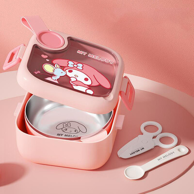 Cutie de prânz Sanrio My Melody de 750 ml Cinnamoroll Kawaii Desene animat drăguț de capacitate mare pentru studenți de uz casnic, cutie izolată pentru masă, veselă