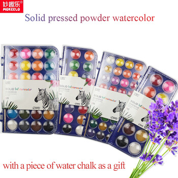 MOKEELO Solid Watercolor Paint Water Powder Pigment Ученически пособия Преносим комплект бои с гваш 12/16/28/36 Цветове Draw Art 661