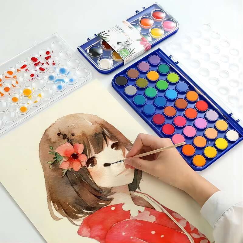 MOKEELO tahke akvarellvärv vesipulberpigment koolitarbed kaasaskantav guaššvärvide komplekt 16.12.28.36 Värvid Joonista Kunst 661